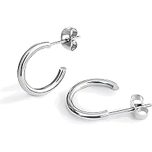 Altitude Boutique Small Thin Waterproof Gold Silver Hoop Earrings for Women | 18K Gold or Silver Plated Stainless Steel Jewelry, Hypoallergenic, Waterproof, Non-Tarnish, Lightweight Small Hoops