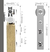 Vista 14 de TSMST Kit de herrajes para puerta corrediza de granero de 6 pies, riel de acero inoxidable de servicio pesado resistente con montaje superior