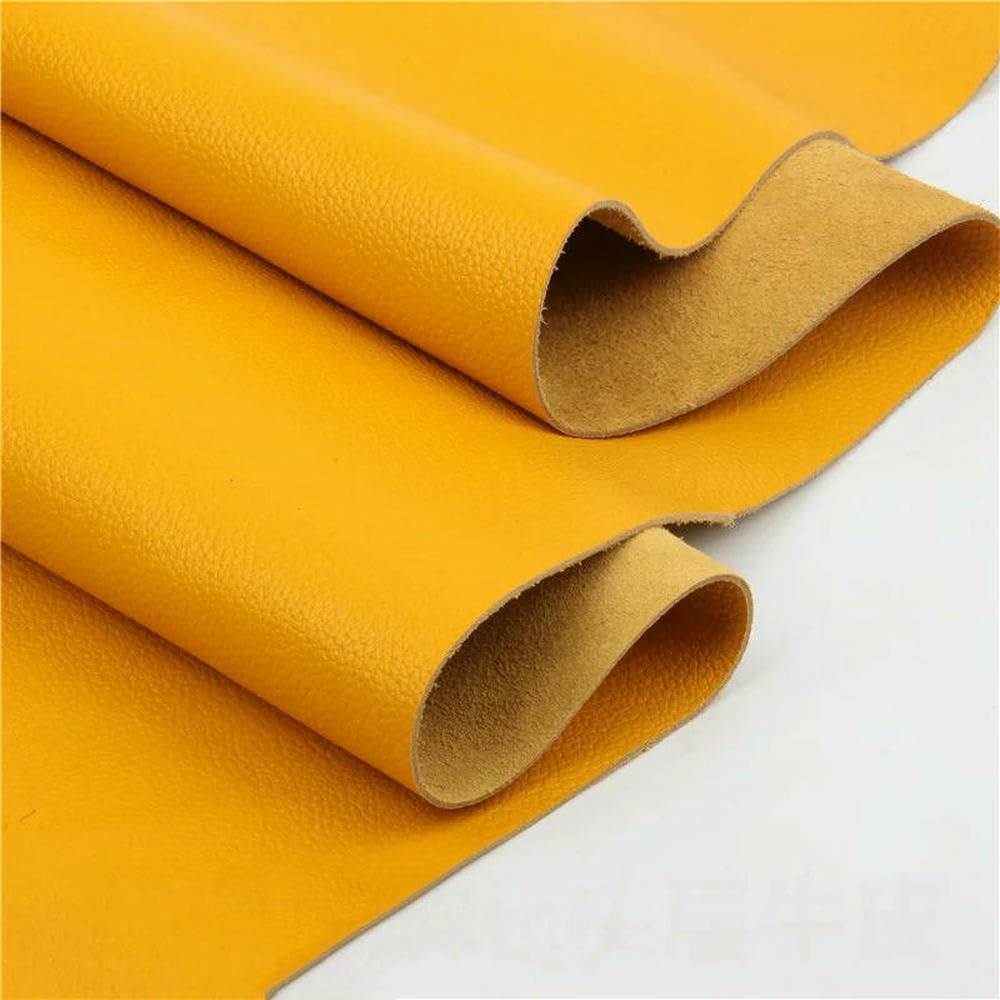 Cuir véritable Jaune Souple pour la Maroquinerie, Accessoires de Couture de Sacs, première Couche de Cuir de Vache