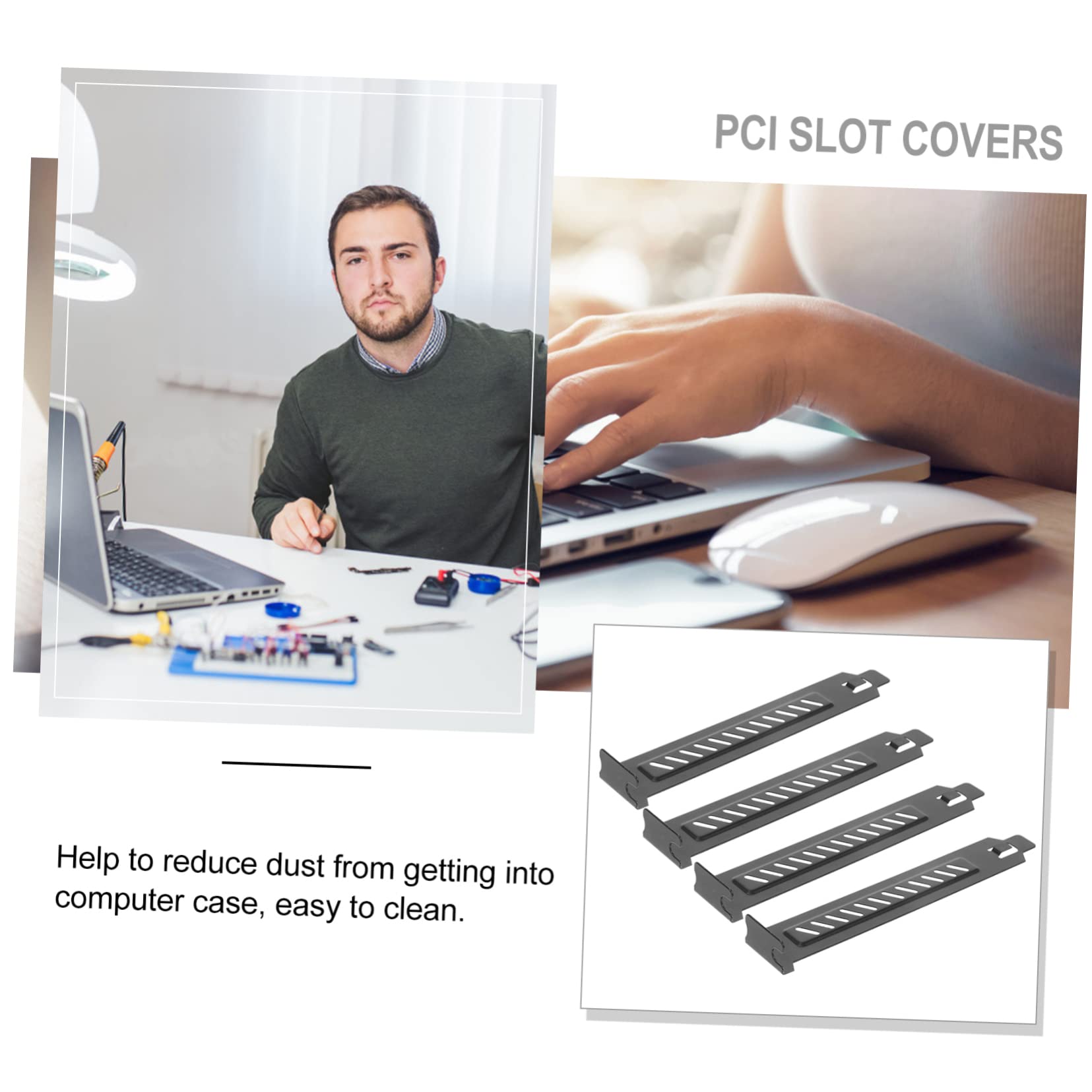 Tofficu 4 Set Piastra Chiusura Pci Inossidabile Per Case Copertura Venti Per Slot Pci Con Aperture Per Polvere 20 Pezzi*4