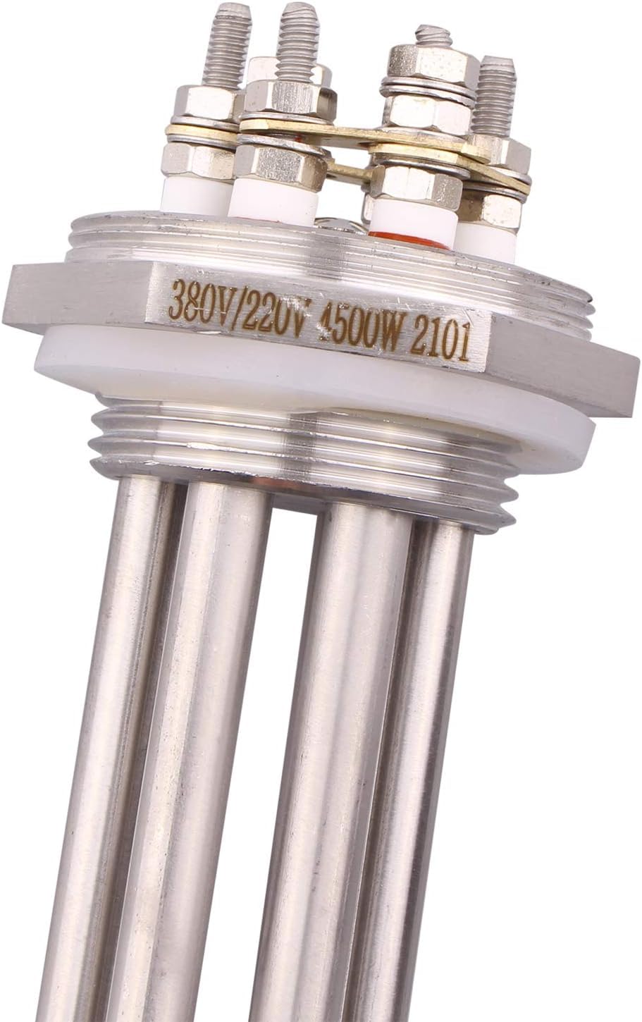 DERNORD Heizelement 220V 4500W 1-1/4 Zoll 3U Typ Brühwassererhitzer BSP Gewinde Edelstahlflansch