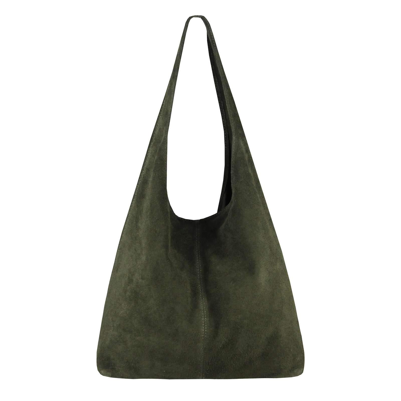 OBC Made IN Italy Borsa a mano da donna in pelle METALLIC Shopper Borsa a tracolla Hobo-Bag Borsa a tracolla Borsa a tracolla Borsa a tracolla Argento