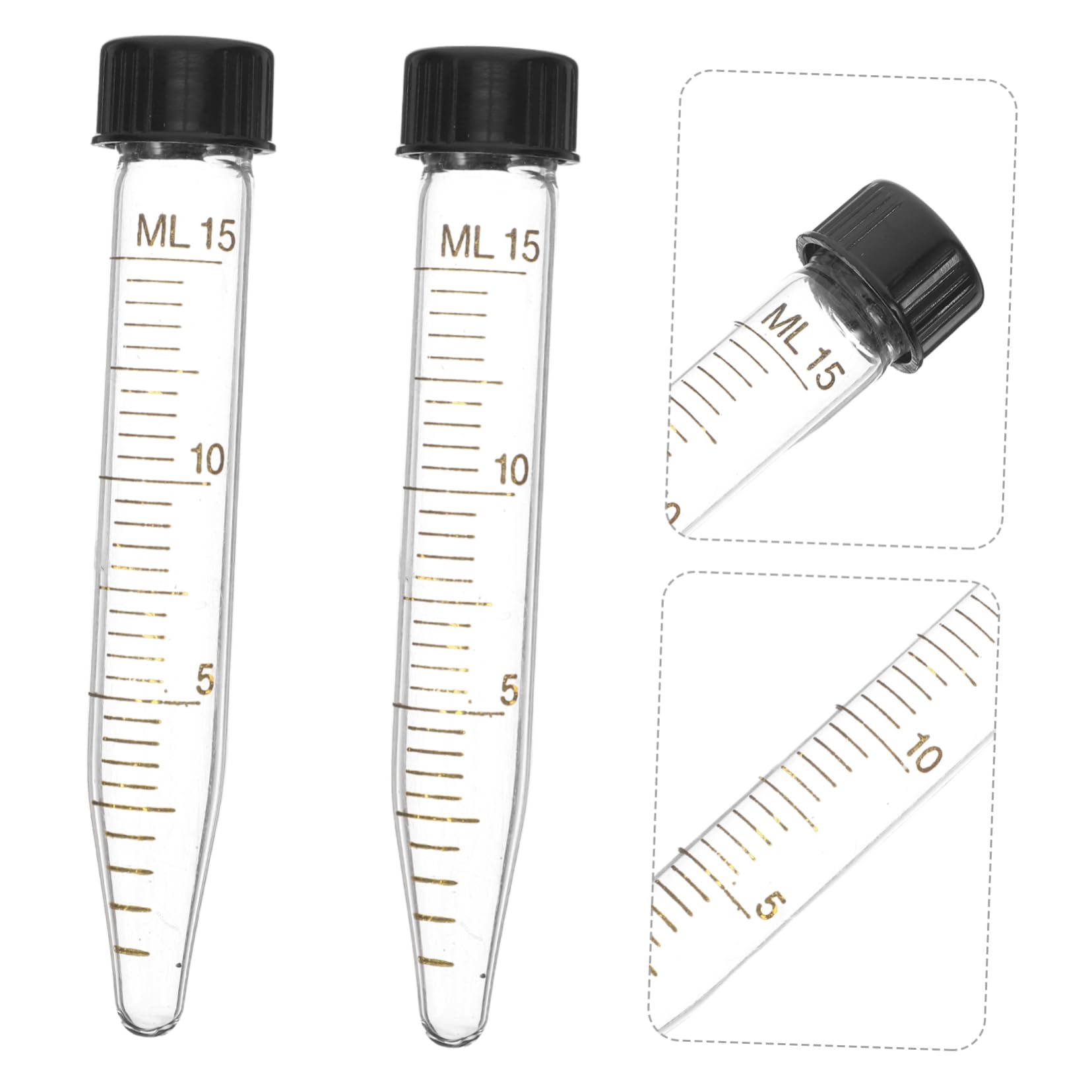 Mobestech Tubo Centrífugo Cónico de Vidrio para Laboratorio de 15 Ml con Rosca, Alta Fiabilidad y Paquete de 10 Unidades para Investigación Bioquímica