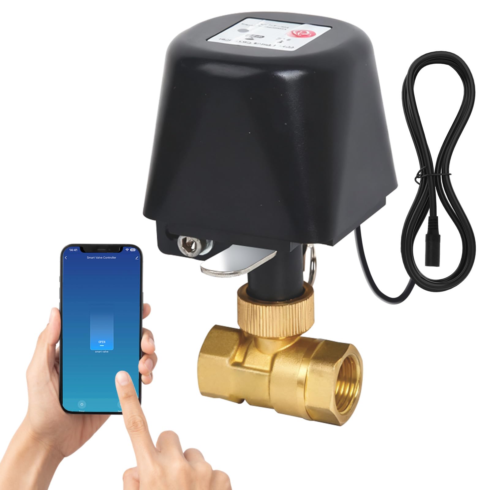 Photo 1 of Owfeel WiFi Smart Water Valve, APP Remote Control, DN20 Ball Brass Water Valve, Compatible With Alexa, Google and Application Program iOS/Android, Only Supports 2.4 GHz WiFi (3/4")