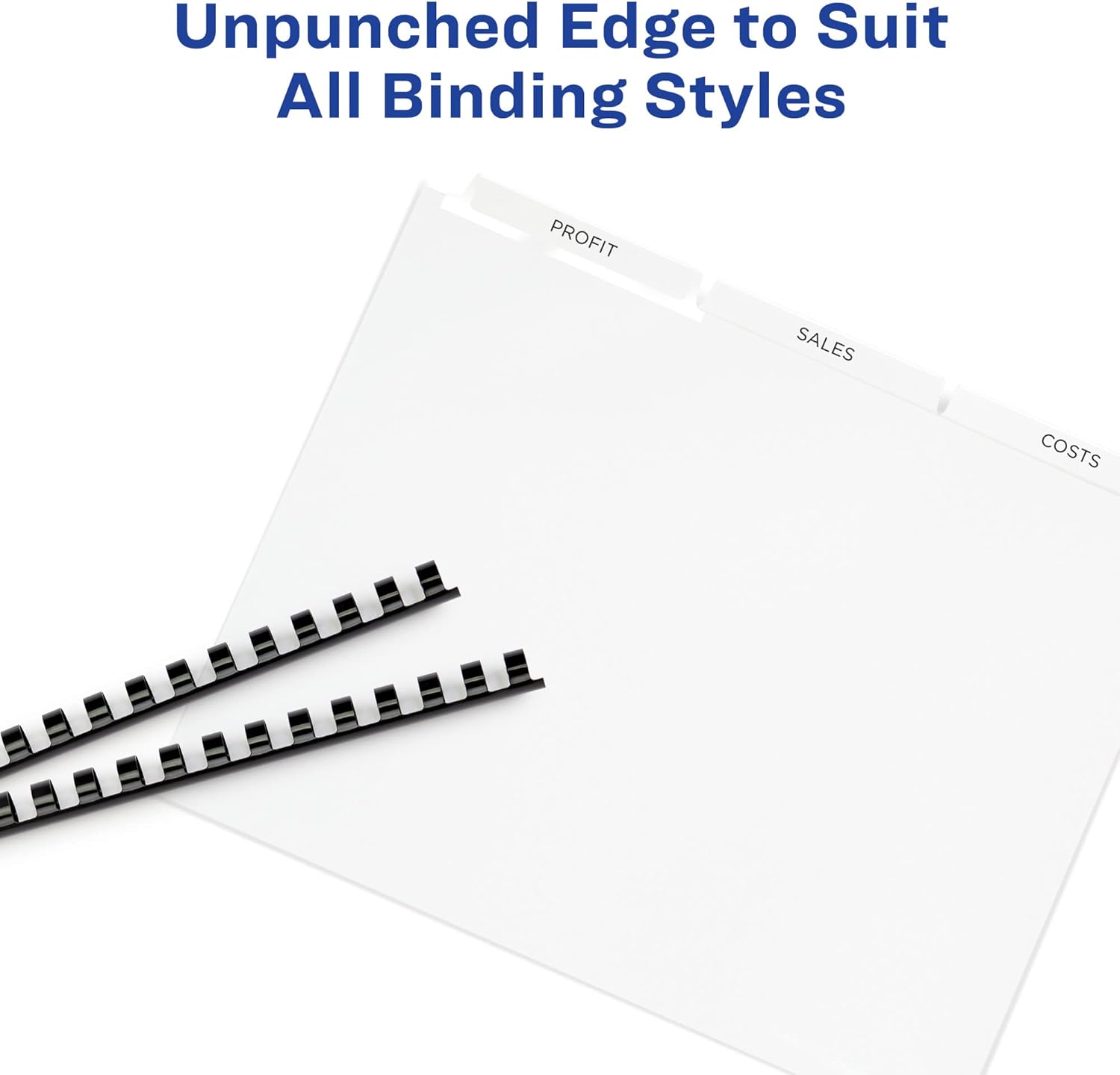 Avery 8 Tab Unpunched Dividers for Use with Any Binding System, Easy Print & Apply Clear Label Strip, Index Maker Customizable White Tabs, 25 Sets (11444)