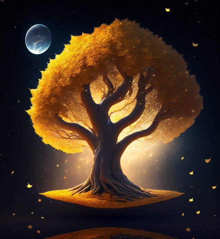 Toile arbre des vœux brumeux 58x90 cm : rompre la monotonie des murs blancs