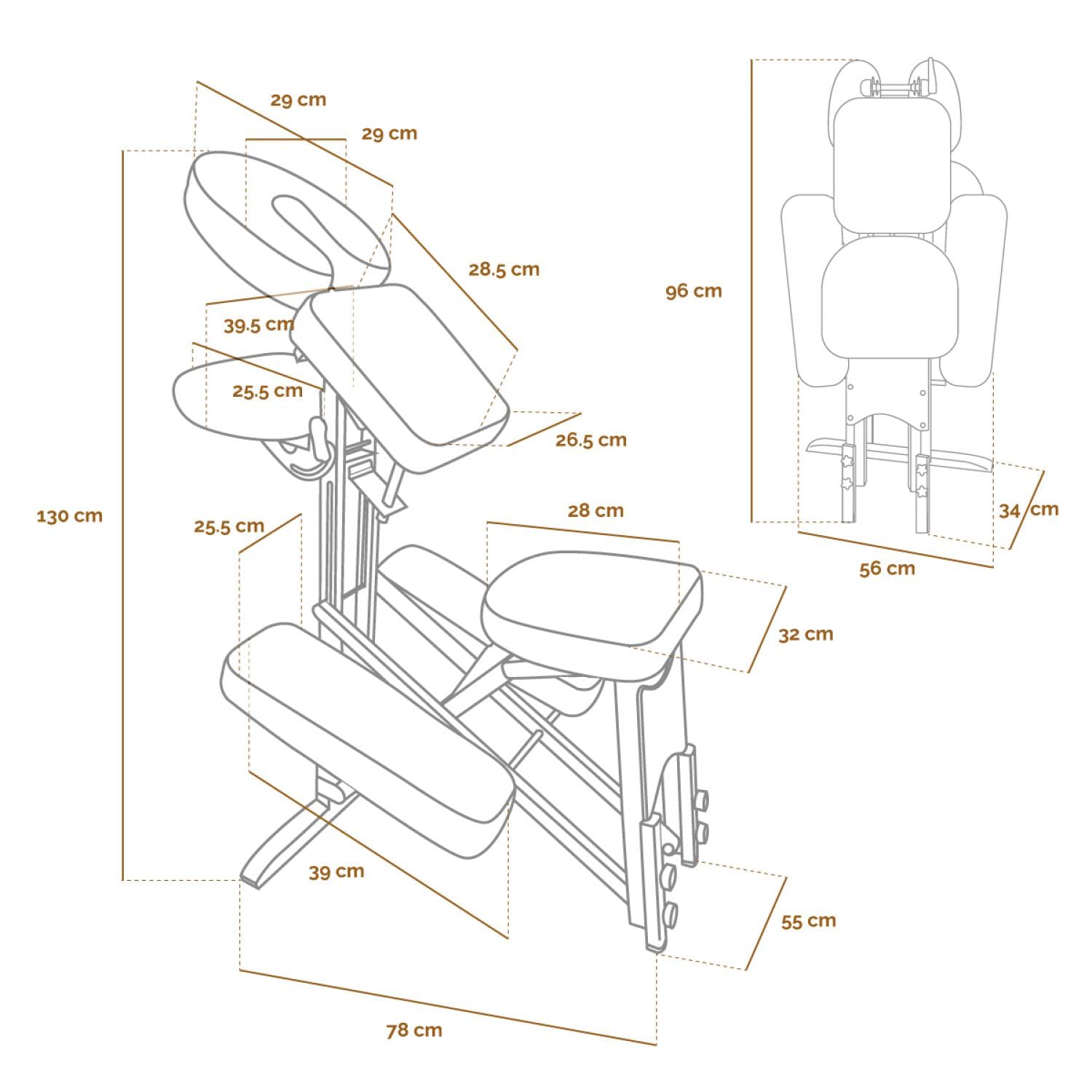 Vivezen Chaise de massage en bois pliable avec sac de transport 2 coloris