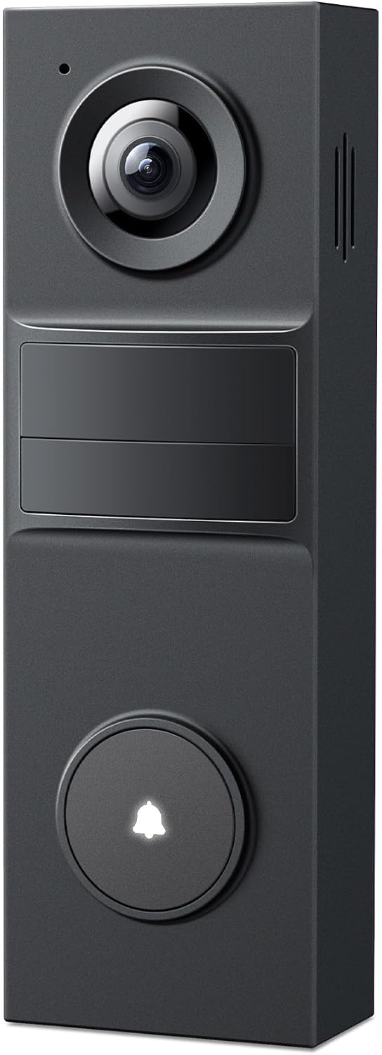2K Wireless Smart Video Doorbell, D205, 160° Ultra-Wide View | Person Detection, 2-Way Talk, Ring Call, Night Vision, Subscription-Free Local Storage or Optional Cloud
