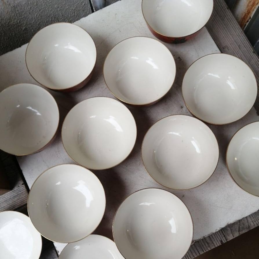 骨董蓋物煮物 蓋付茶碗在銘高麗赤絵10客木箱会席膳懐石料理