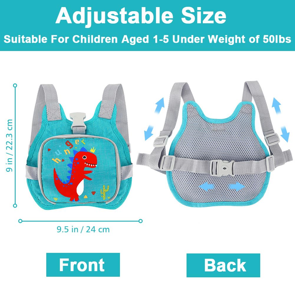 Correa de arnés para niños pequeños + eslabón de muñeca antipérdida, arneses de dinosaurio Accmor con correas para niños, lindo soporte antipérdida para niños, correa de pulsera para mantener al niño