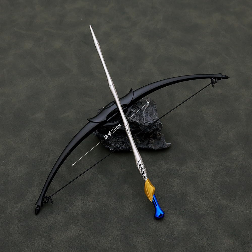 1/6 Metal Fate Bow Arrow Set Weapon Model for Archer Emiya 12'' Action Figure Custom