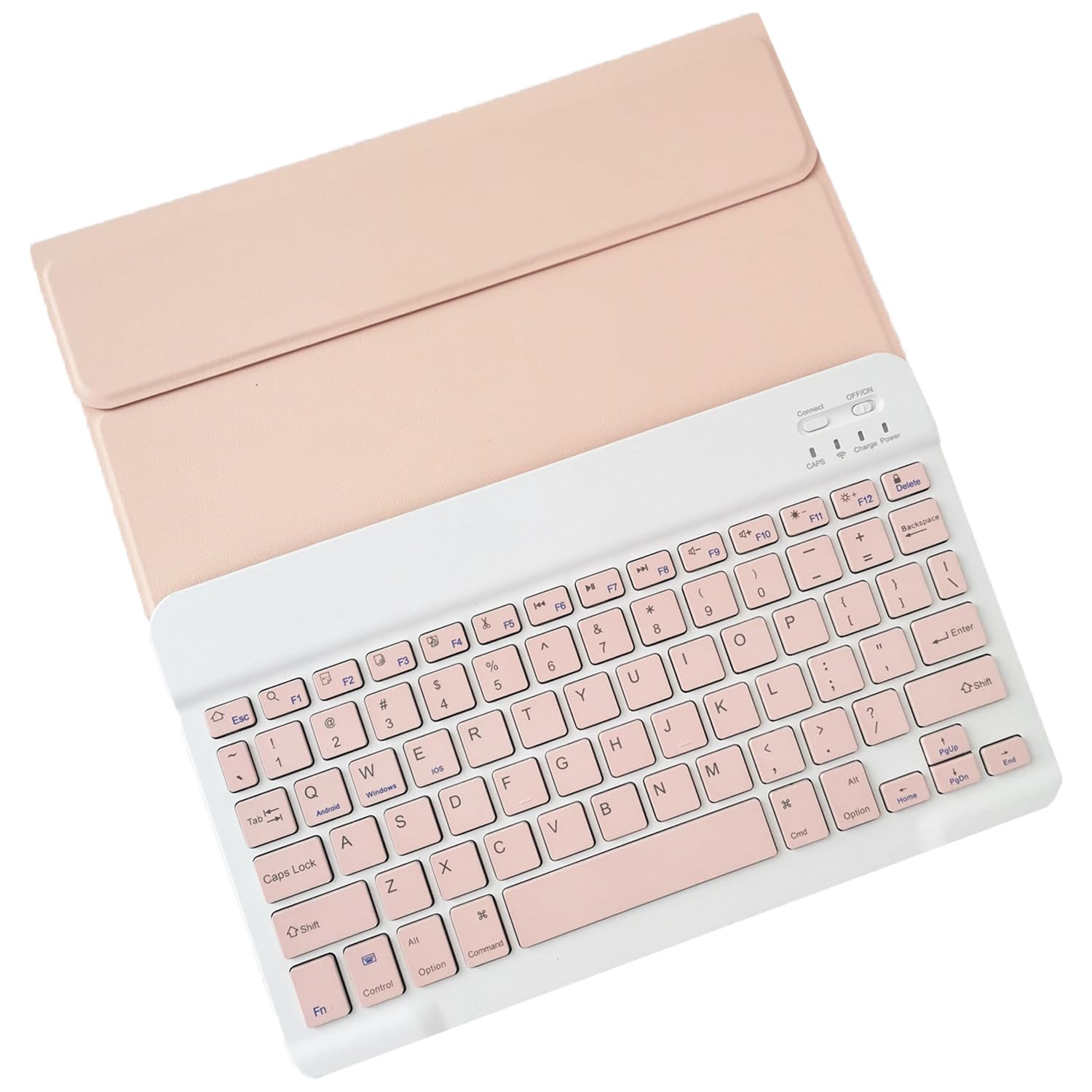 Custodia Tastiera per Tablet Lenovo Tab M10 Plus da 10,3 pollici FHD (TB-X606F/TB-X606X) / K10 (TB-X6C6), Cover Intelligente con Tastiera Bluetooth Wireless Rimovibile Magnetica QWERTY, rosa