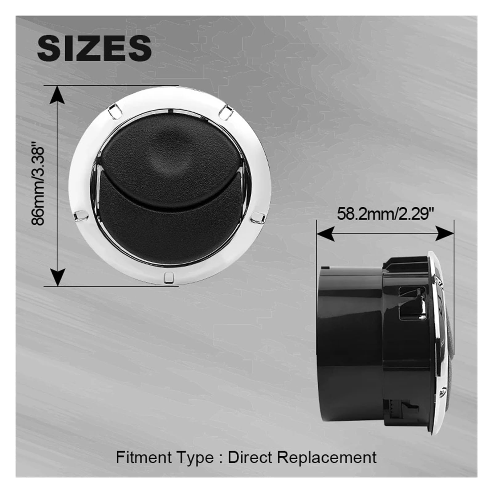 Bocchette Aria Auto Per Vauxhall Per Opel Movano B 2010-On 4PCS Argento/Nero Copertura Della Griglia Di Ventilazione Dell'aria Condizionata Alette Regolabili(4pcs Black)