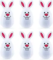 Conjunto de 6 ovos de páscoa de plástico de coelho branco