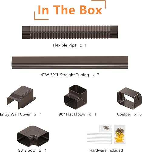 Miniatura 7 de GCGOODS 4in 25ft Mini Split Line Set Cover Kit, Decorative PVC Lineset Cover for Ductless Mini Split Air Conditioner Heat Pump System and Central