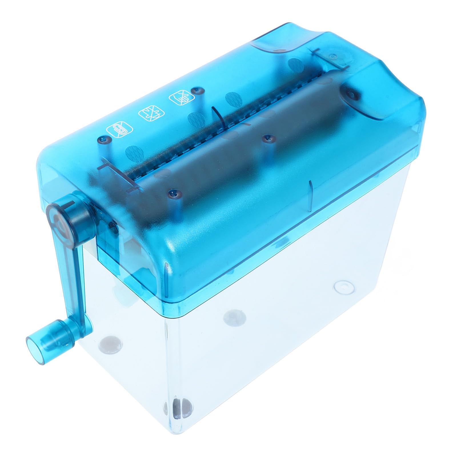 CLISPEED Destructeur Manuel de Papier Portable Bleu, Broyeur de Documents Compact en Abs et Acier Inoxydable, Accessoire Pratique pour Bureau et Maison