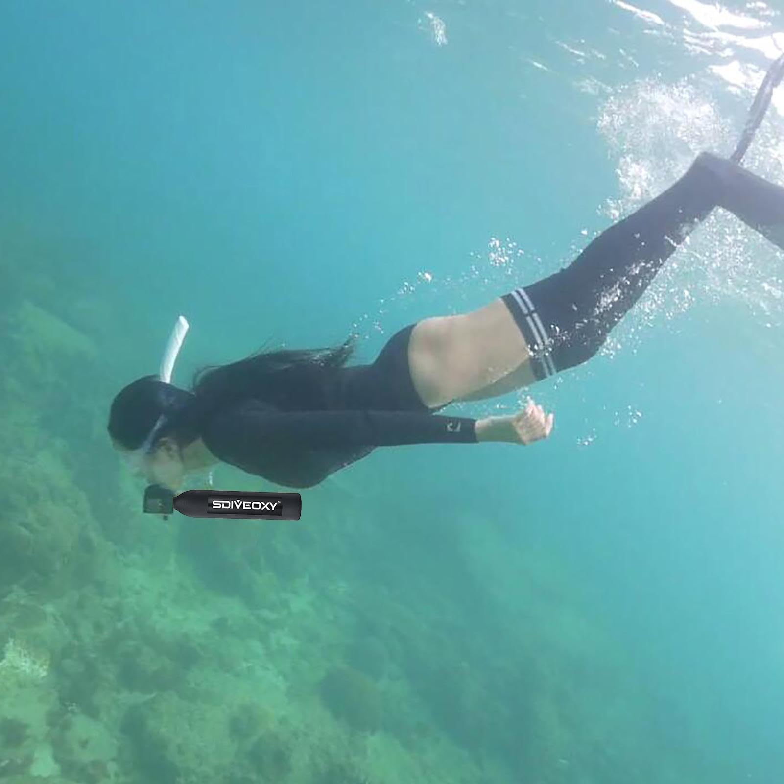 Scuba Diving Tank Equipment - Respirador para Buceo, con Bolsa Almacenamiento, 0,5 l, Bomba Mano diseño Recargable