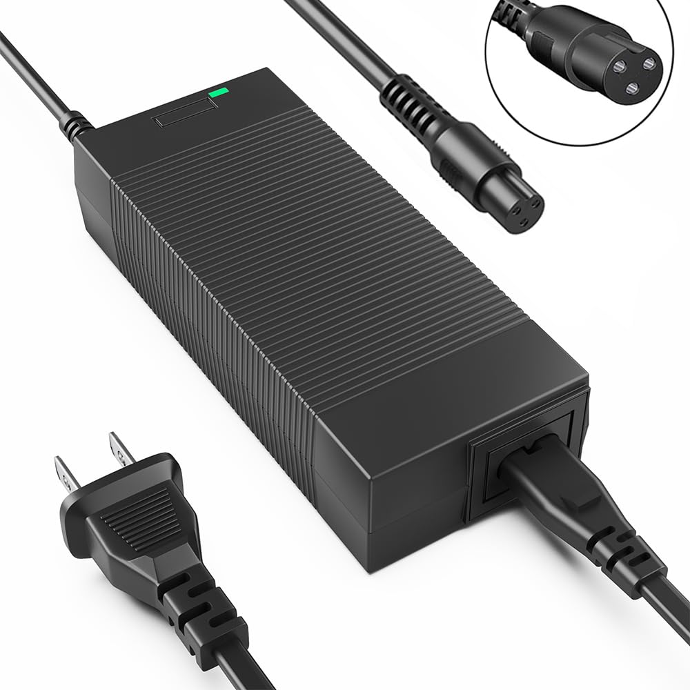 Qoovi 42V 2A Power Adapter with PowerFast 3-Prong Inline Connecter for 36V Sports Mod,Pocket Mod,and Dirt Quad Lithium Battery,Universal Electric Scooter Power Supply