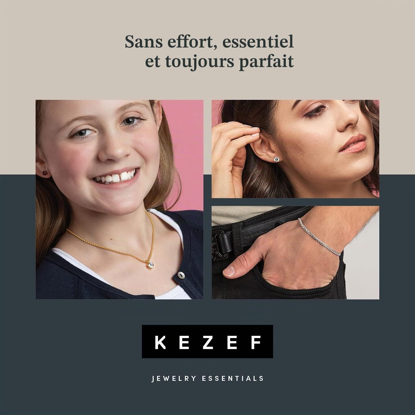 KEZEF Chaîne Femme 1,3 mm | Collier Chaîne Fine et Solide à Maille Ovale | Disponible en Argent 925, Plaqué Or et Plaqué Or Rose