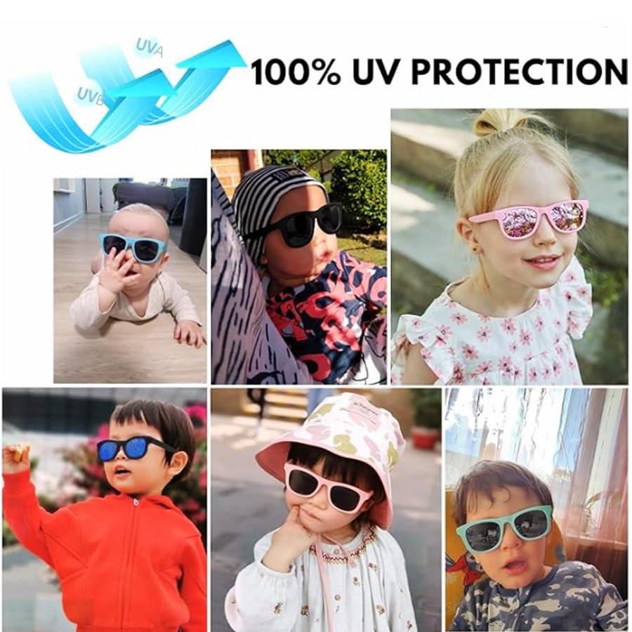 Toddler Sunglasses Polarized with Adjustable Strap for 0-2 Years Kids, UV 400 Protective Glasses(08)2
