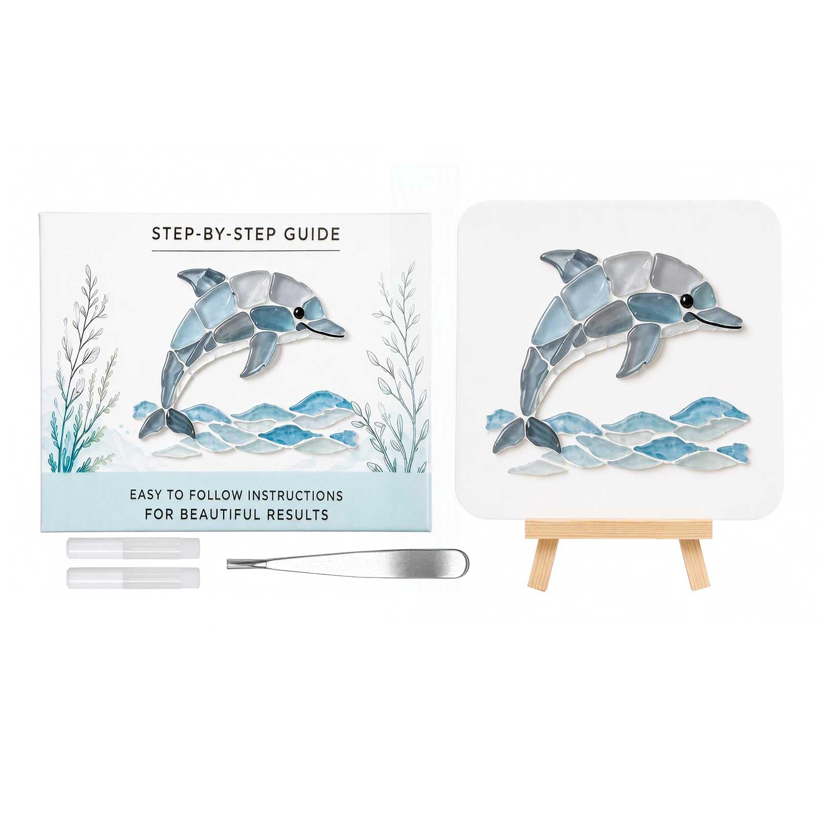 DIY Sea Glass Mosaic Kit Ocean Art Kit Handmade Decor Craft