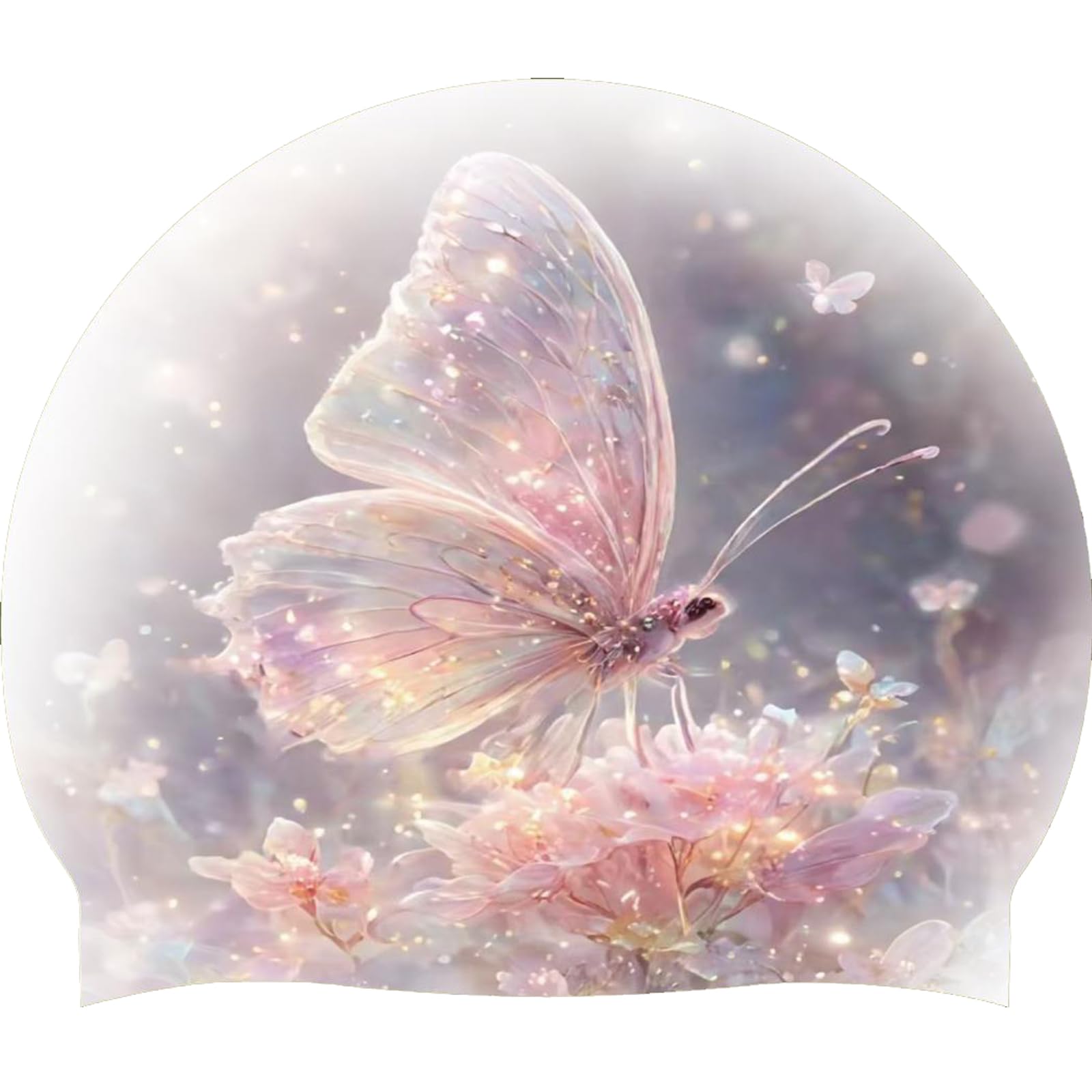 Silicone Swim Cap, Shuiqiuqian Colorful and Comfortable Swimming Cap for Women & Men, Waterproof for Training Pool & Beach, Assorted Colors Available (Dream butterfly)