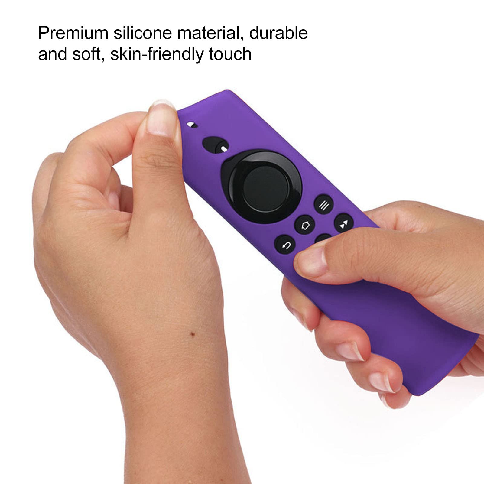 Fire TV Stick Lite Funda de Silicona a Prueba de Golpes para Mando a Distancia Protector Respetuoso con la Piel para Niños y Mascotas Funda Lavable Mando Distancia (Conjunto Morado)