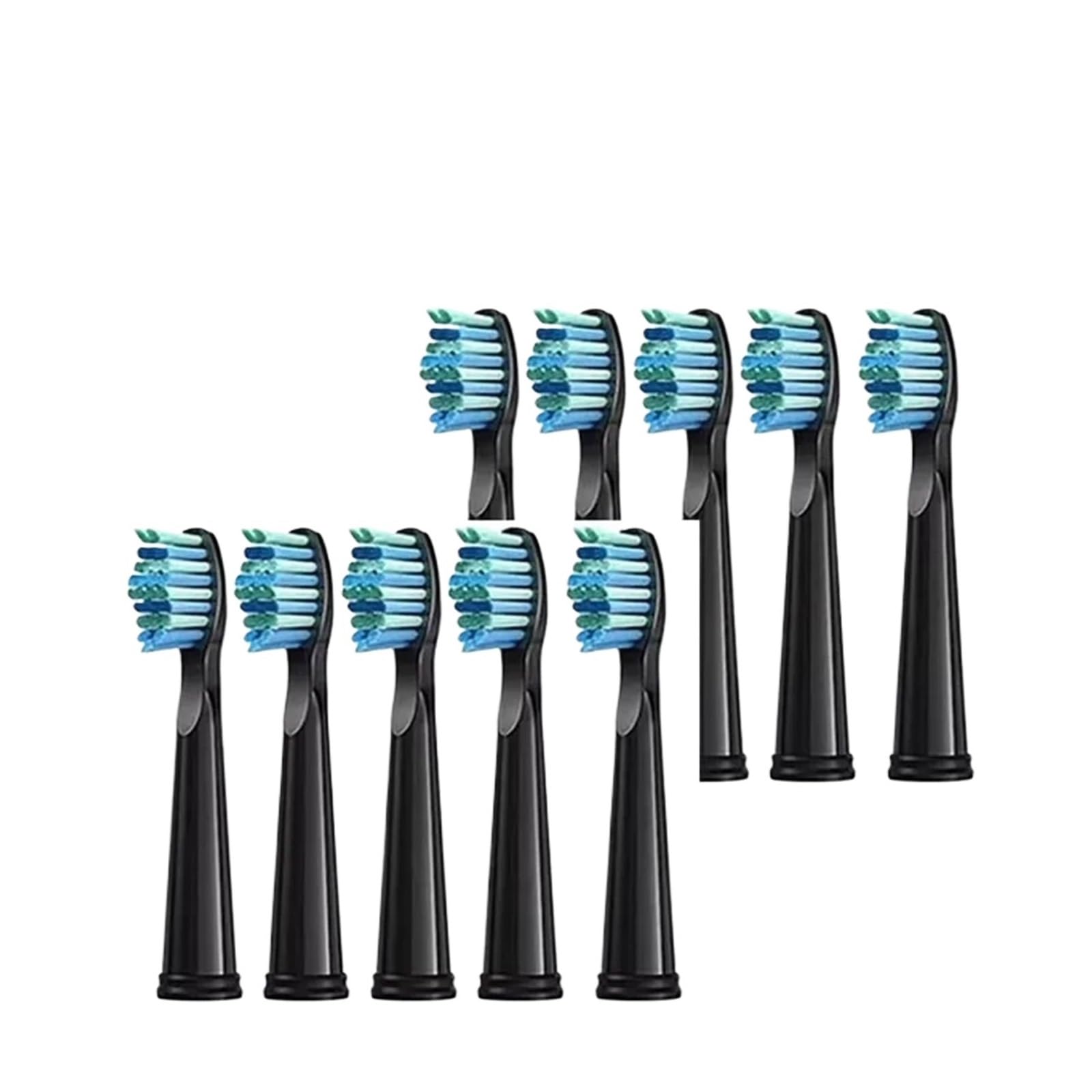 Compatible con cabezales de cepillo repuesto KVIFO 3 a 10 Uds., Compatible Seago for cabezal dientes, recambio cerdas, limpieza dental(10 pcs black)