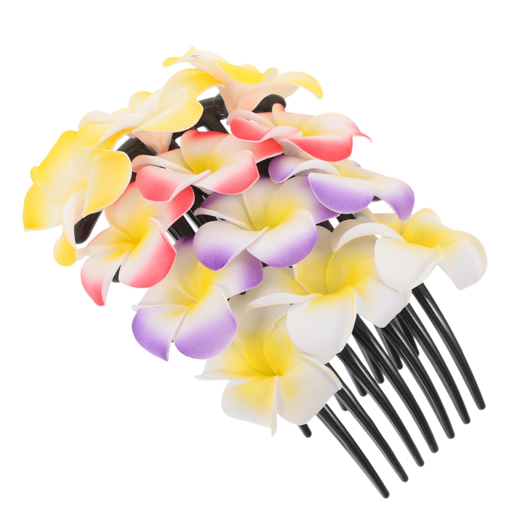 LALADEFIEE 4pcs Hawaiian Flower Hair Combs for Girls Plumeria Hair Toers for Women Wedding Bridal Headpiece Decorations