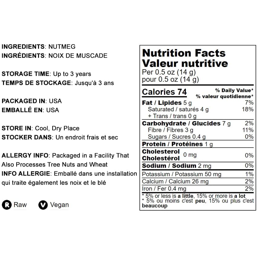 Miniatura 4 de Nuez moscada entera, 1 libra  Especias aromáticas, puras, veganas, a granel. Sabor cálido, a nuez. Rico en antioxidantes, aceites esenciales.