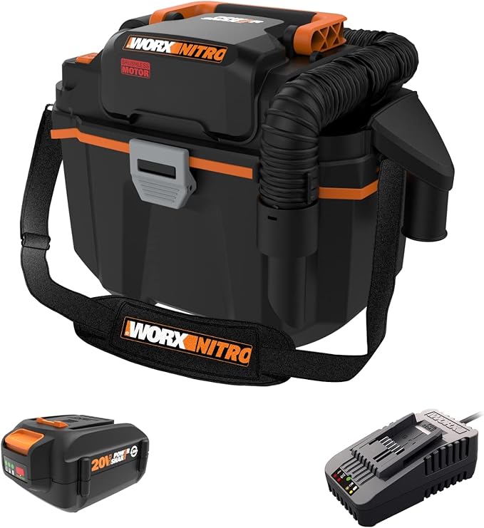 Worx Nitro WX031L 20V 2.1 Gal Cordless Wet/Dry Vacuum, Black Amazon