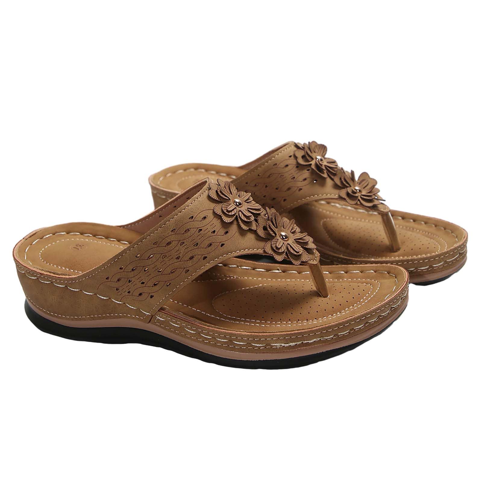 Chanclas con cuña para playa - Zapatos bajos de mujer de verano
