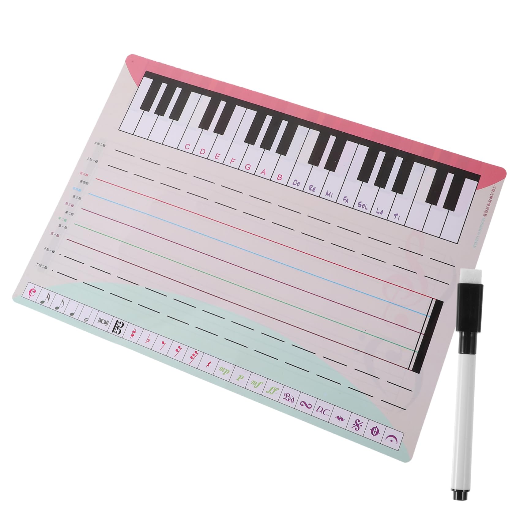 VILLCASE Dry Erase Board for Music White Board Staff for Piano Teaching Supplies
