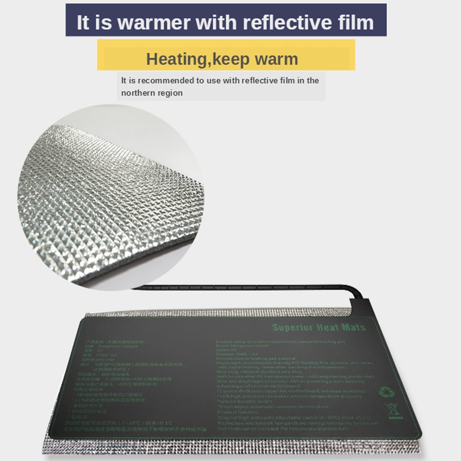 Reptile Heat Mat Seeding Heat Mat, Reptile Heating Pat With Temperature Adjustable, Hydroponic Plant Germination Starting Pad, For Indoor Plants Germination Hydroponic And Turtles Snake Lizard Hamster