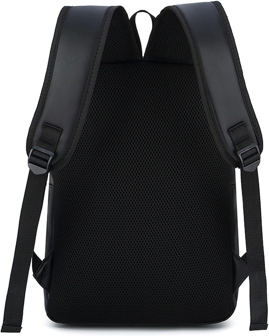 Mens Leather Backpack, Carry On Backpack Fits 16.1'' Laptop Bag Large Capacity Business Travel Hiking Waterproof (Black) - Image 5