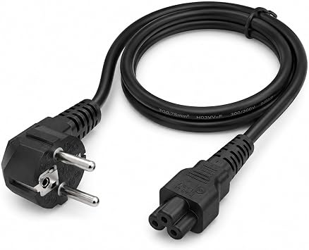 PrimeX PX-YNC15 1.5 Metre Yonca Power Kablosu, 3x0.75mm Full Bak r Notebook Adapt r G  Kablosu, IEC C5 Yonca Tip Laptop Adapt r Power Kablo, Siyah Yedek G  Ba lant  Kablosu