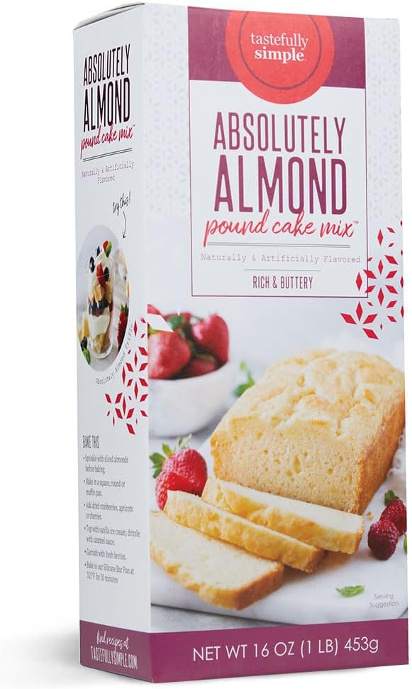 Tastefully Simple Absolutely Almond Pound Cake Mix, 16 Ounce