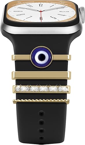 Vista 95 de ALMNVO Bling Diamond Charms for Apple Watch Bands Charms 46mm 45mm 44mm 42mm 41mm 40mm 38mm 49mm,Sparkle Metal Sliding Decorative Rings for iWatch