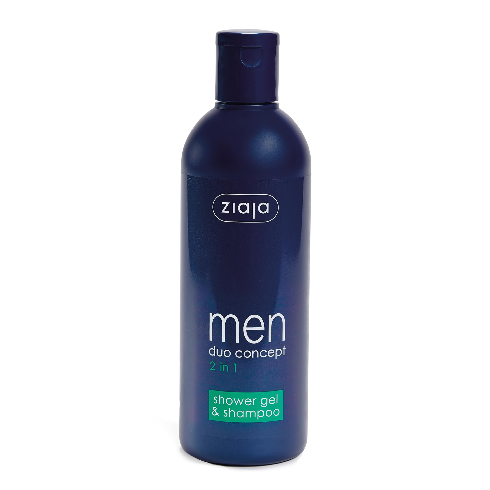 Ziaja Men 2-in-1 Shower Gel & Shampoo for Face, Body & Hair with Aloe Vera & Vitamins, Daily Cleansing Wash for Men, Fresh Fragrance, 300ml