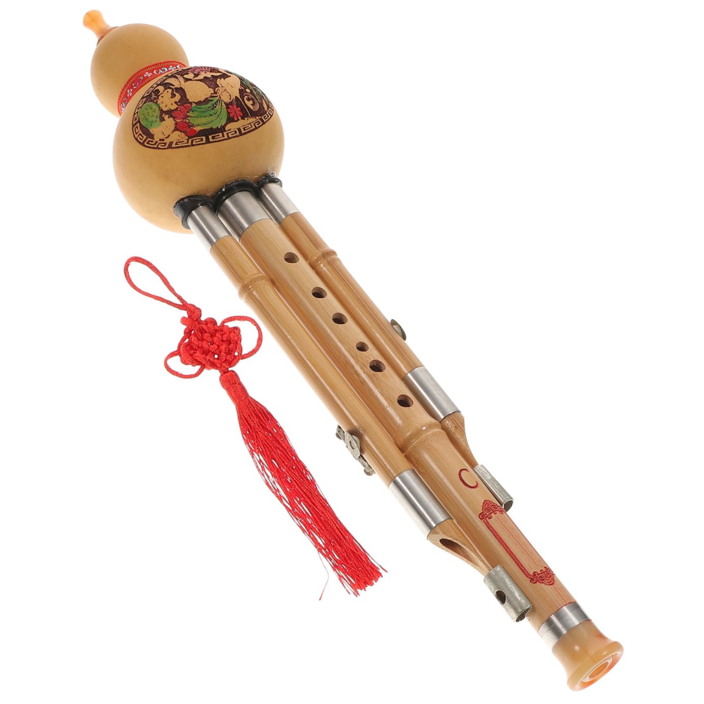 PRETYZOOM Hulusi Strumento Musicale Etnico Cinese in Zucca e Bambù Chiave Do per Principianti e Amanti della Musica Esecuzione a Tre Toni Naturalmente Realizzato Stili multipli