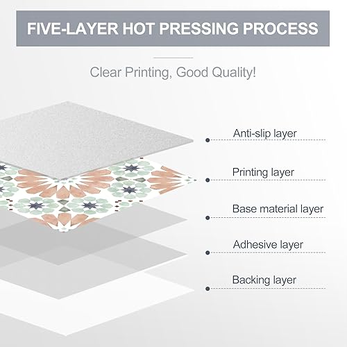 Miniatura 6 de YXTII 20 calcomanías de suelo para despegar y pegar, impermeables, autoadhesivas, impermeables, para suelos de vinilo, removibles, suelos de