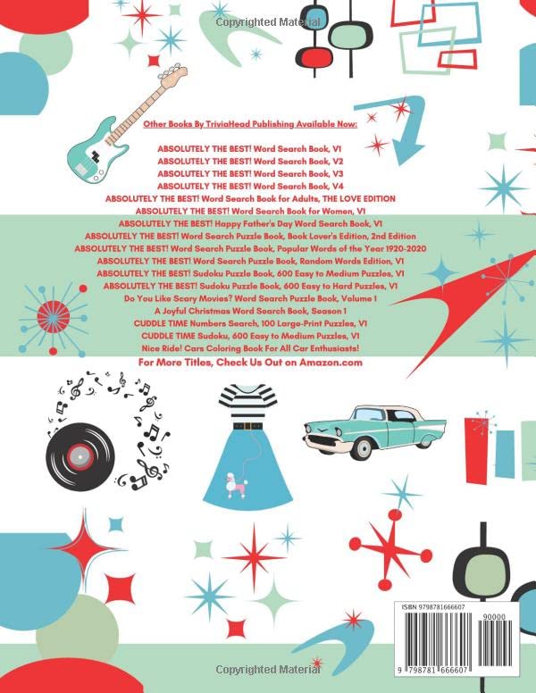 1950s FLASHBACK CROSSWORD PUZZLES 59 Fun, Nostalgic, Large-Print Puzzles: Over 1400 Clues Waiting To Be Solved! Full of Trivia From That Fab Era! Pop ... Music, Movies, Books, Food, Sports, & More! - Image 2