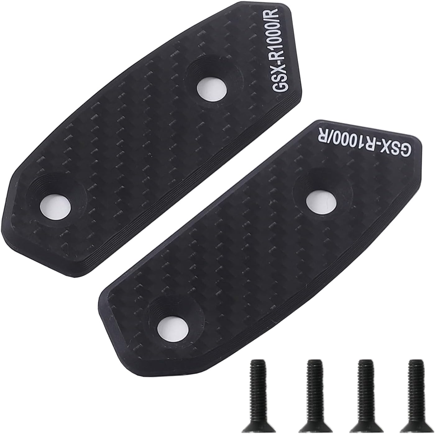 Carbon Fiber Mirror Block Off Base Plates, Decorative Mount Cover Caps Set Fit for SUZUKI GSX-R1000/R 2017-2023