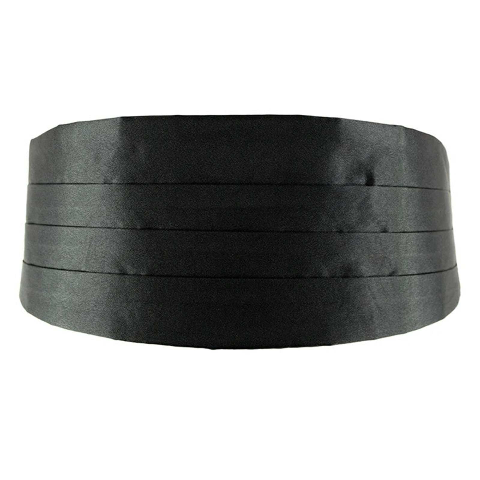 Ayztantine Unisex Black Adjustable Cummerbund For Men Men Classic Satin Cummerbund Elastic Bellyband Basic Cummerbunds For Formal Wedding Prom Dinner Party Waist Band(Black)