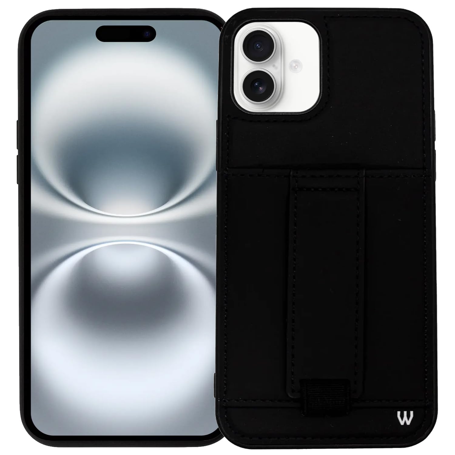 Walli Cases for iPhone 16 Case Aesthetic Wallet Phone Case Card Holder, Securely Holds up to 2 Cards - Cute, Trendy Phone Cover for Women, fits iPhone 16, with Kickstand & Finger Strap