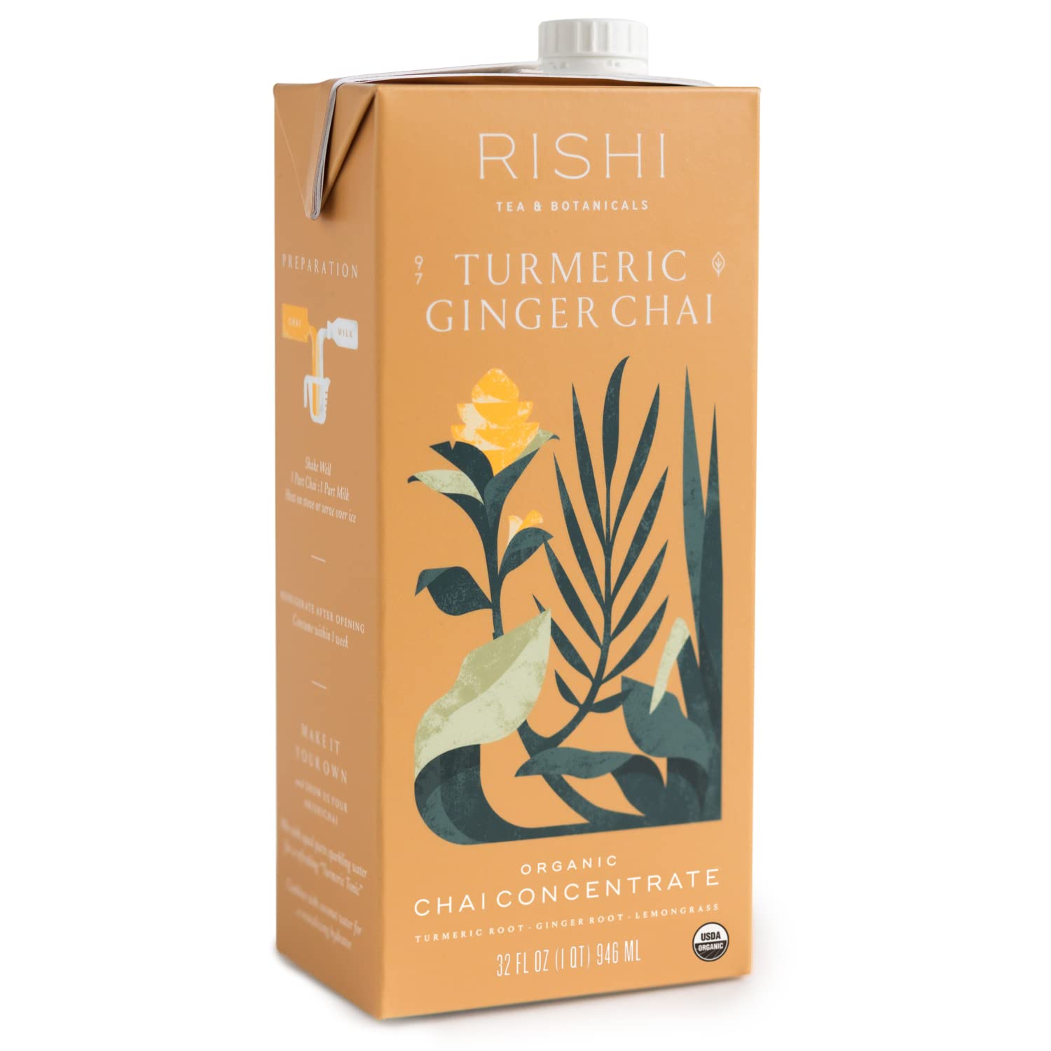 Rishi Tea Turmeric Ginger Chai Concentrate Beverage