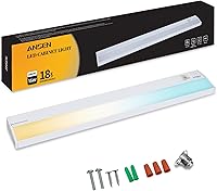 Vista 1 de Ansen Iluminación LED empotrada bajo gabinete, 18 pulgadas 15W luz LED para cocina/closet, 998.4lm, CRI>92, R9>90, regulable, 3 temperaturas