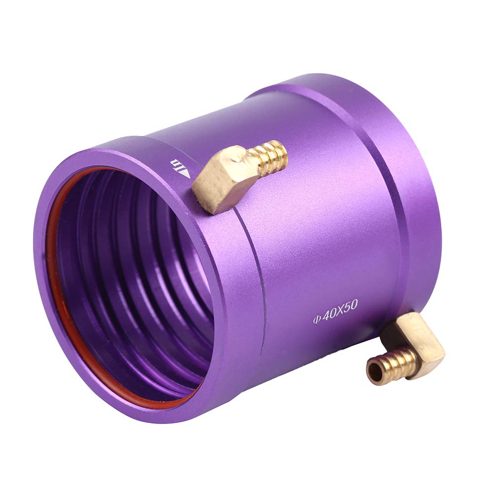 RC metalowa kurtka chłodząca wodę, 40 mm rozpraszanie ciepła woda chłodzenie M5 kurtka RC łódź chłodzona wodą adapter gwintowany zestaw akcesoriów do silnika łodzi 4074 4082 RC, fioletowa