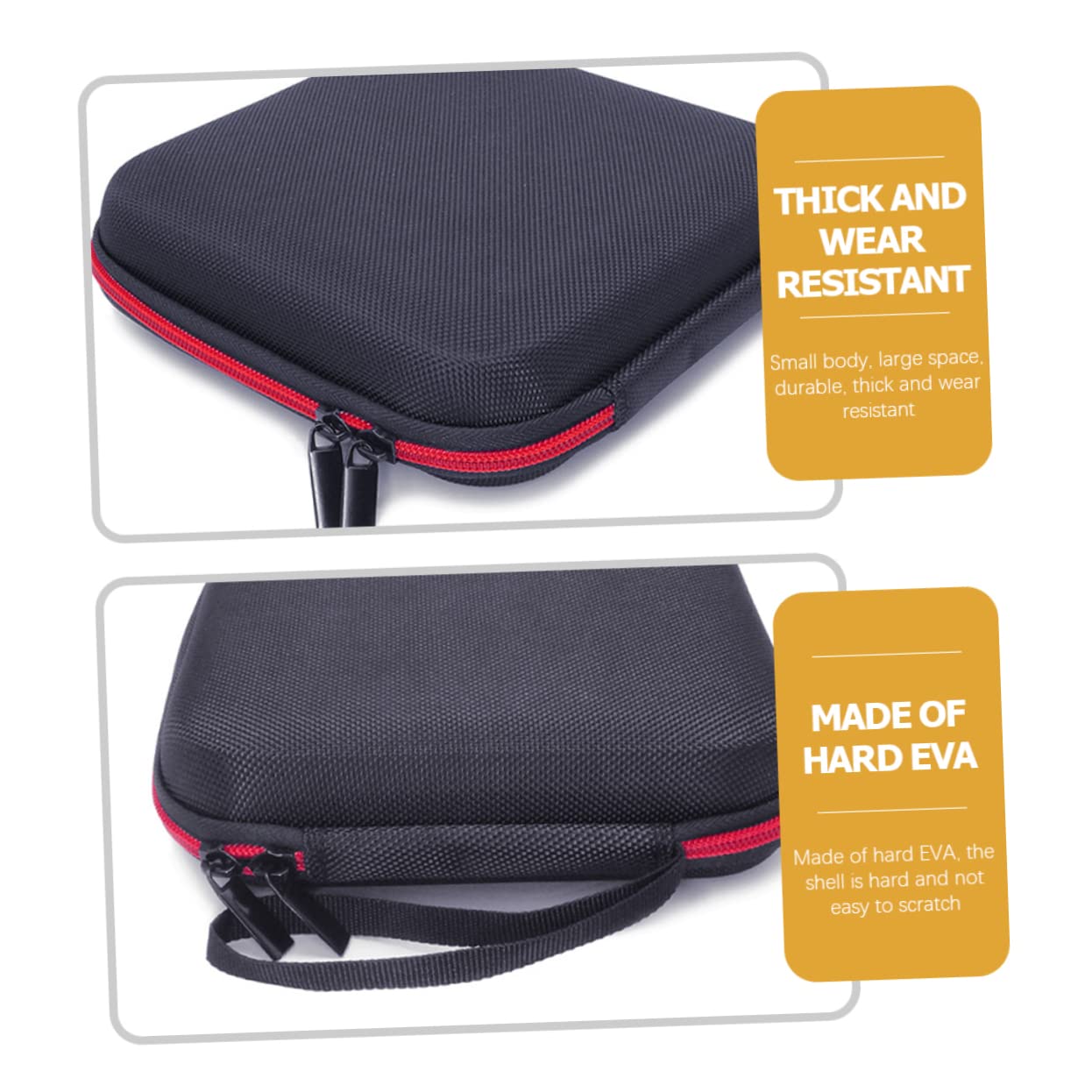 HEMOTON Pochette de Rangement Résistant aux Chocs Toucher Confortable Étui de Protection en Eva Noir Lecteur DVD pour Écouteurs et Câbles USB en Voyage
