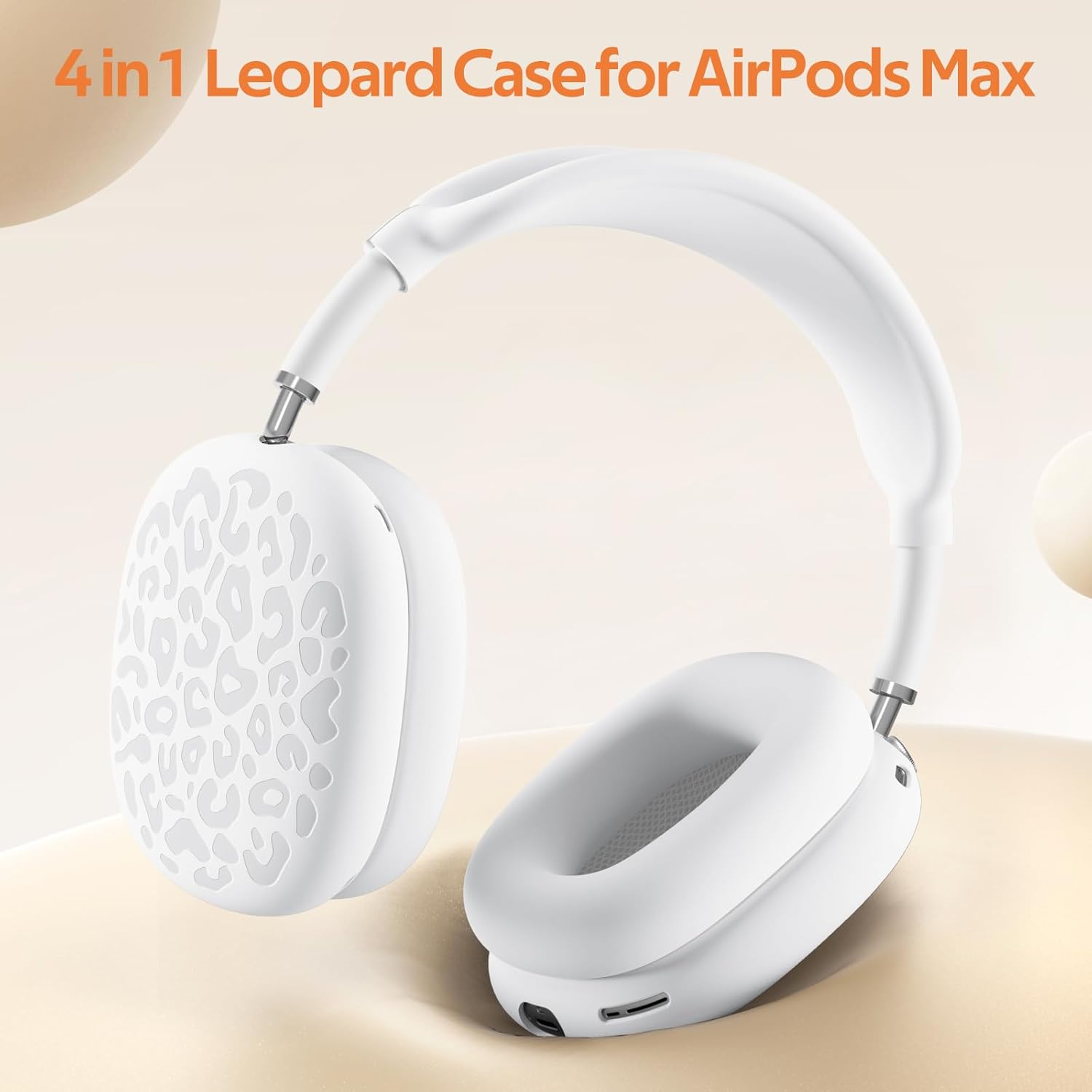Leopard Silicone Case Cover for AirPods Max Headphones,Ear Pad Case Cover/Ear Cups Cover/Headband Cover for AirPod Max (USB-C/Lightning) Accessories Silicone Protector for Apple AirPods Max